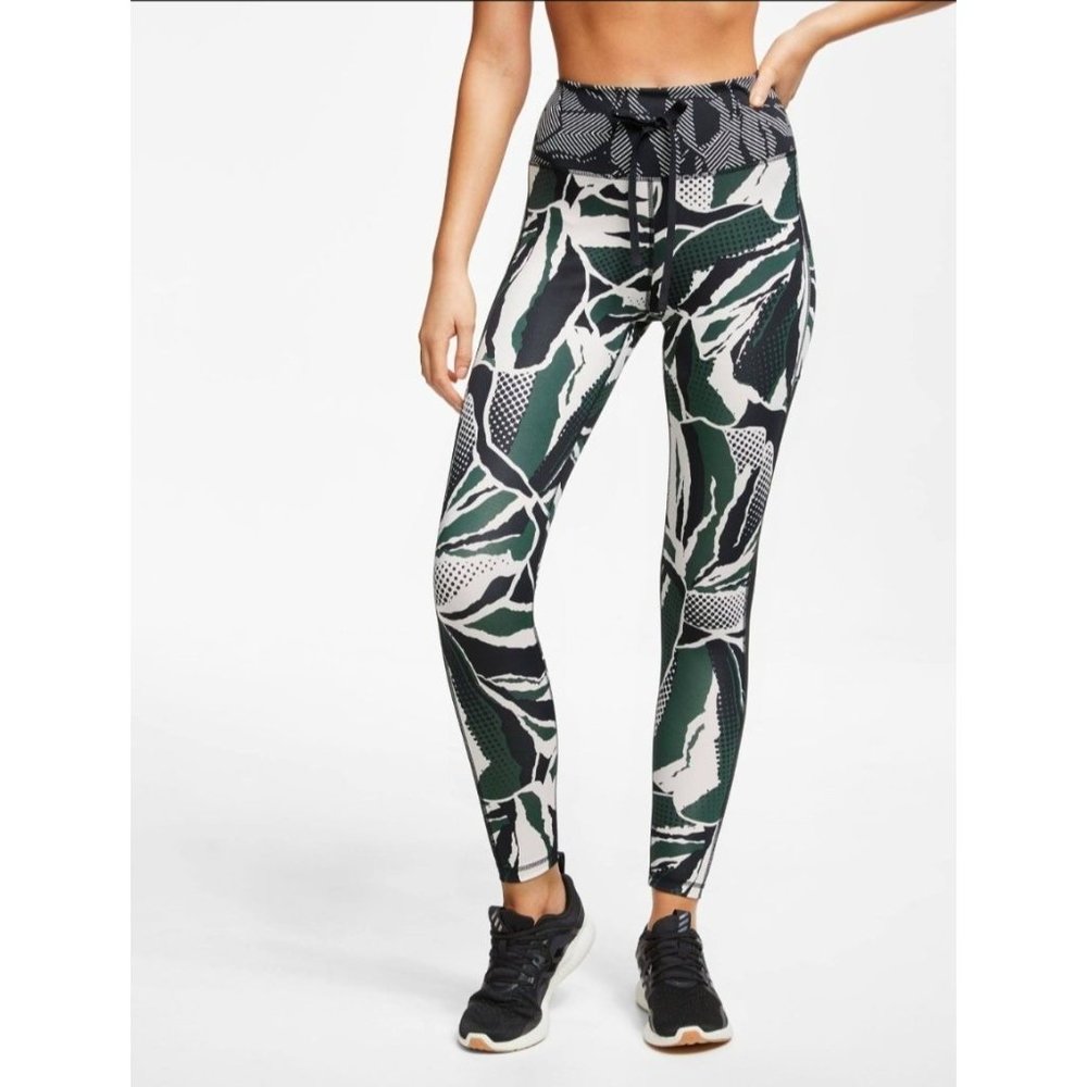 Adidas Leggings M High Rise 7/8 Believe This Green Black Mesh - Picture 3 of 15